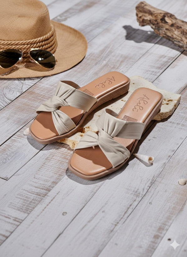 Sandalia Aura Cuero Taupe