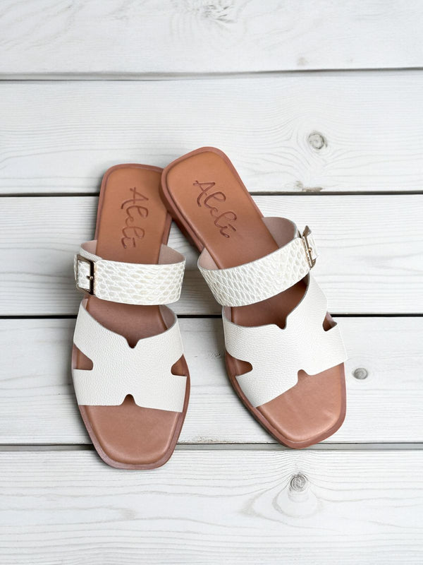 Sandalia Ela Cuero Talco