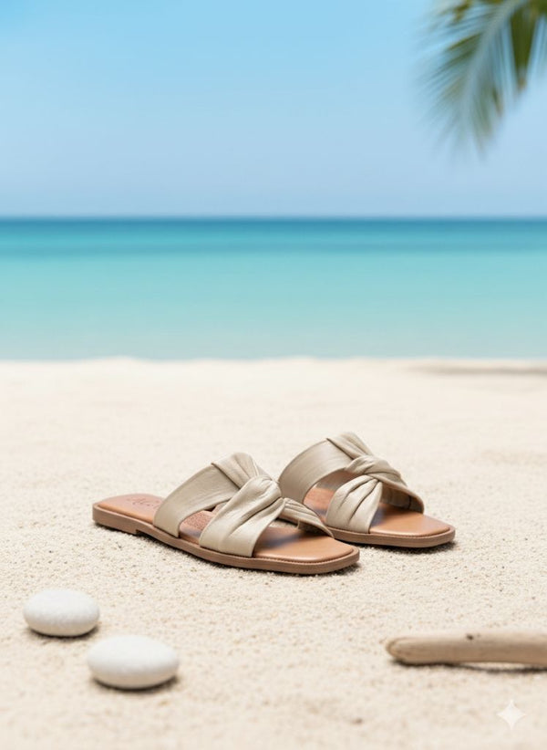 Sandalia Aura Cuero Taupe