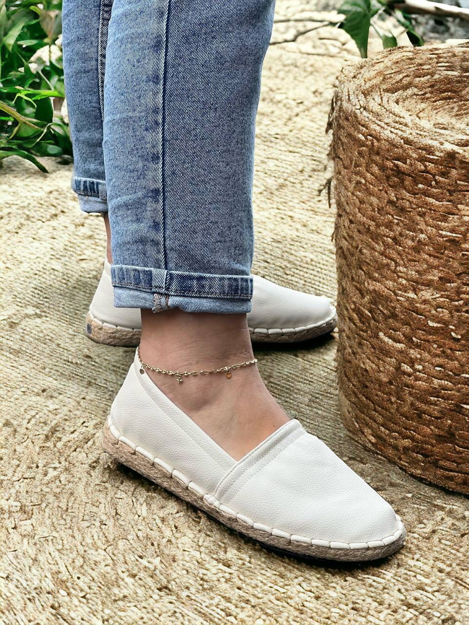 Espadrila (Alpargata) Yute Eco Cuero 🍃 Talco